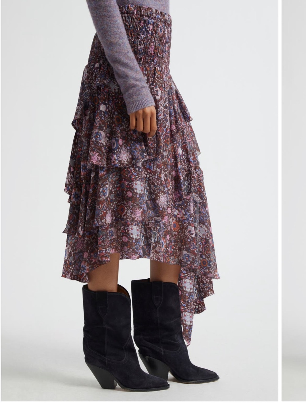 Etoile Isabel Marant Brigette Smocked Ruffle Skirt - Picture 4 of 8